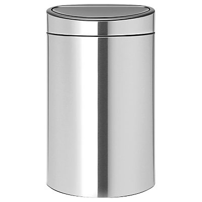 Brabantia Touch Bin New, 40L Fingerprint Proof Matt Steel Brabantia Touch Bin New, 40L Fingerprint Proof Matt Steel